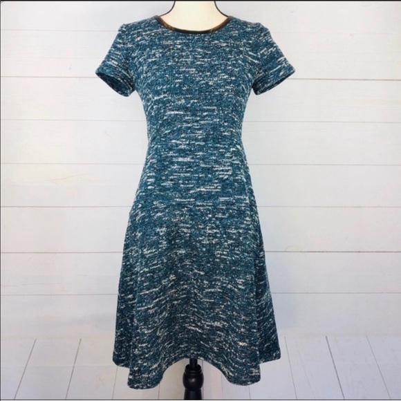 Talbots | Leather trimmed tweed dress - Picture 3 of 8